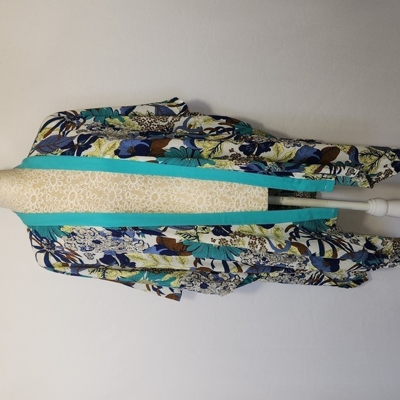 Do Everything In Love Women's Tropical Print Open Front Kimono Cardigan Beach - Picture 1 of 12